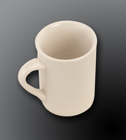 Narrow Rim Ceramic Dinnerware Dover White Tall Cup 7 Oz.